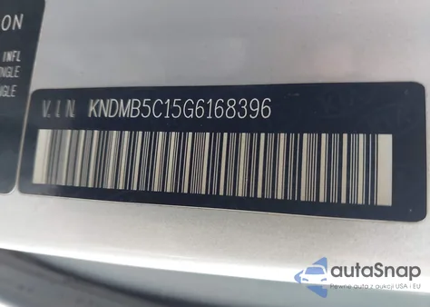 2016 Kia Sedona Lx from USA, damaged, VIN KNDMB5C15G6168396